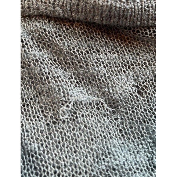 Hands to Hearts Sheer Knit Top Sweater Burnout Distressed Long Sleeve Gray L XL - Picture 11 of 15